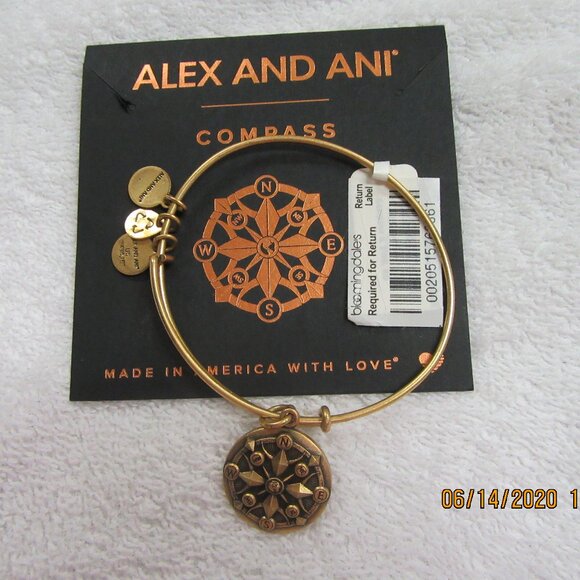 Alex & Ani Compass Charm Bangle - Picture 1 of 6